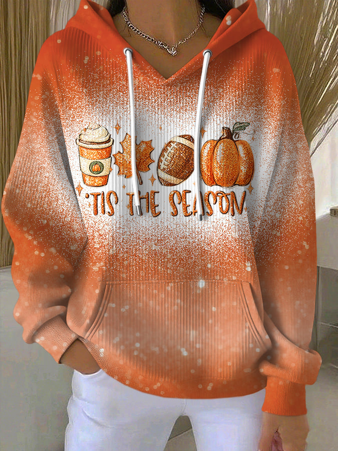 Women's Casual Autumn Season Textured Hoodie