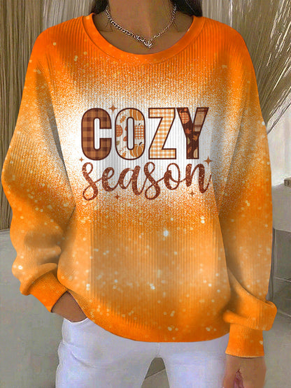 Women's Casual Autumn Season Textured Sweatshirt